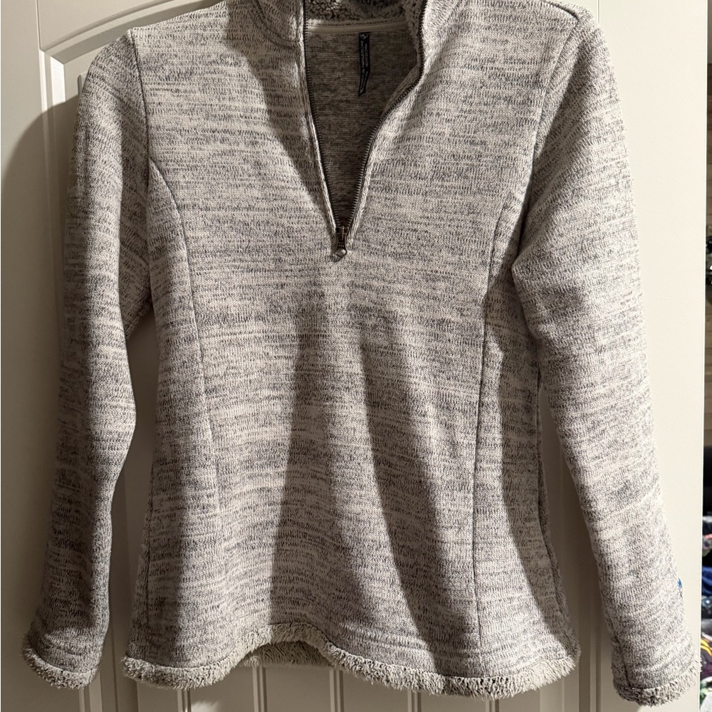 Kuhl Women's Light Gray Quarter-Zip Sweater